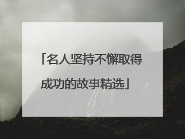 名人坚持不懈取得成功的故事精选