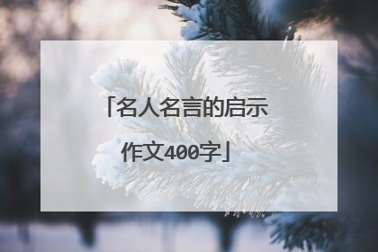 名人名言的启示作文400字