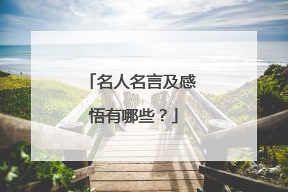名人名言及感悟有哪些?