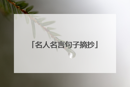 名人名言句子摘抄