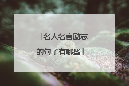 名人名言励志的句子有哪些