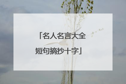 名人名言大全短句摘抄十字