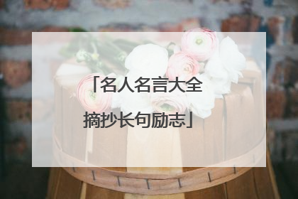 名人名言大全摘抄长句励志