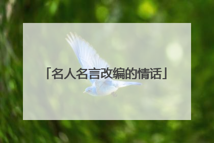 名人名言改编的情话