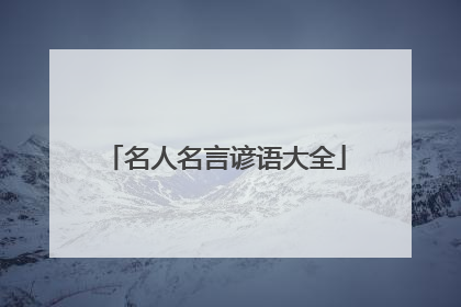 名人名言谚语大全