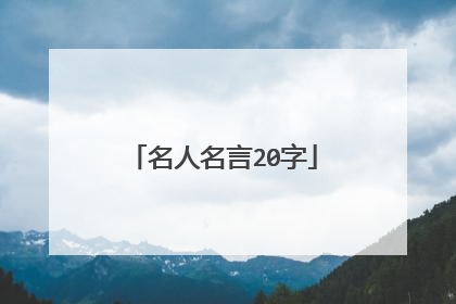 名人名言20字