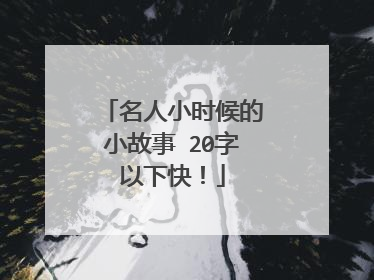 名人小时候的小故事 20字以下快！