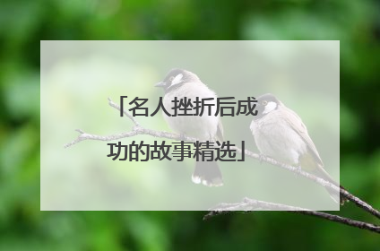 名人挫折后成功的故事精选