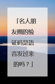 名人朋友圈的验证码是语音发过来的吗?