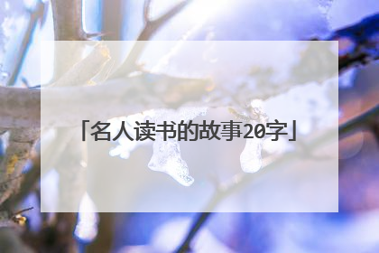 名人读书的故事20字