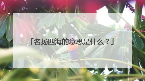 名扬四海的意思是什么？