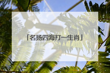 名扬四海打一生肖