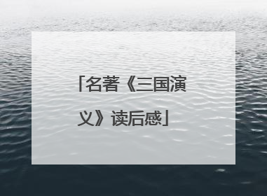 名著《三国演义》读后感