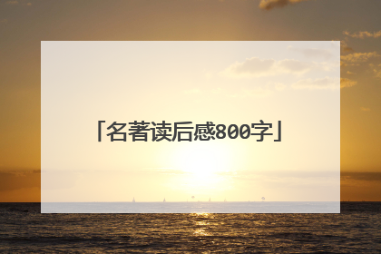名著读后感800字