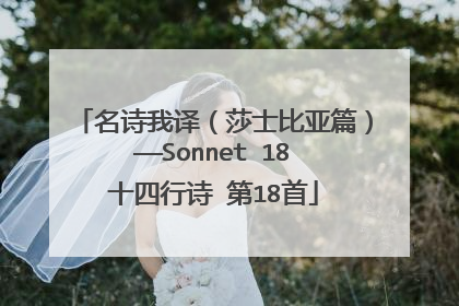 名诗我译（莎士比亚篇）——Sonnet 18 十四行诗 第18首
