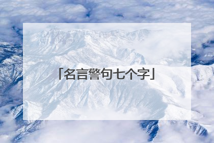 名言警句七个字