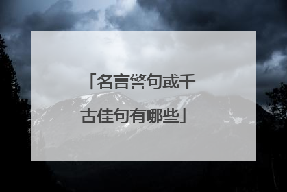 名言警句或千古佳句有哪些