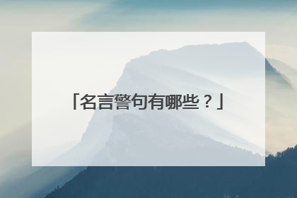 名言警句有哪些？