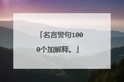 名言警句1000个加解释。