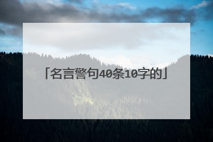 名言警句40条10字的