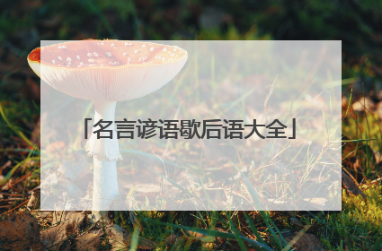 名言谚语歇后语大全