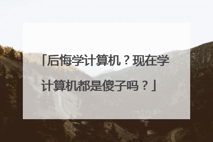 后悔学计算机？现在学计算机都是傻子吗？