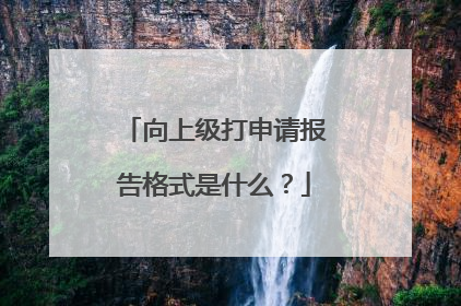 向上级打申请报告格式是什么？
