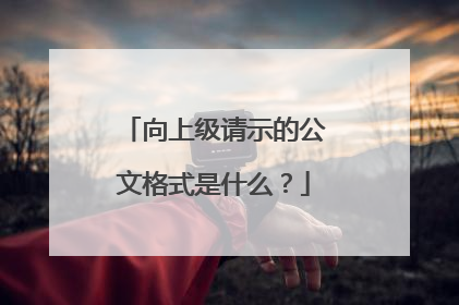 向上级请示的公文格式是什么？