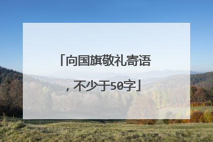 向国旗敬礼寄语，不少于50字