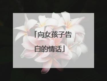 向女孩子告白的情话