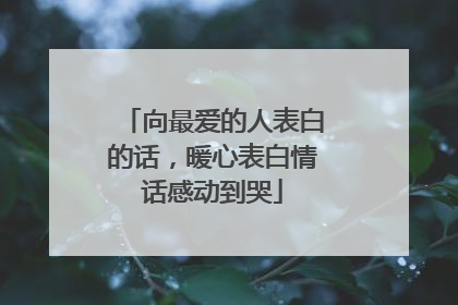 向最爱的人表白的话,暖心表白情话感动到哭