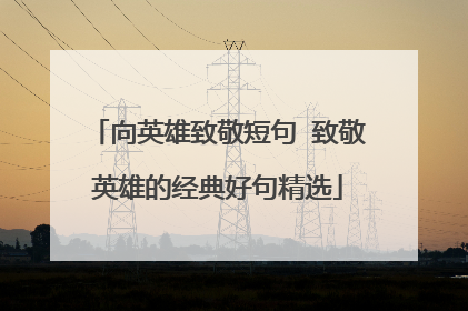 向英雄致敬短句 致敬英雄的经典好句精选