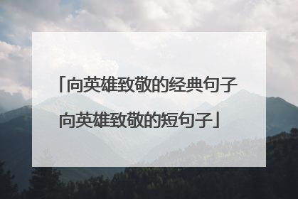 向英雄致敬的经典句子向英雄致敬的短句子