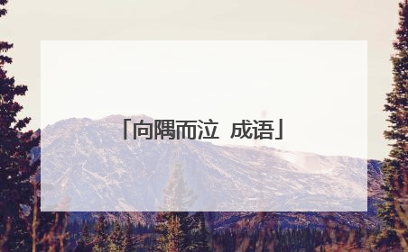 向隅而泣 成语