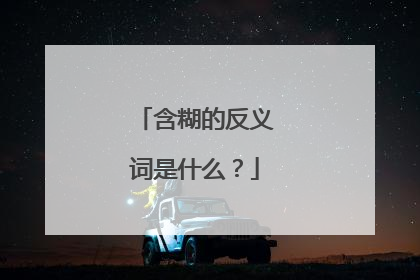 含糊的反义词是什么？