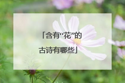 含有“花”的古诗有哪些