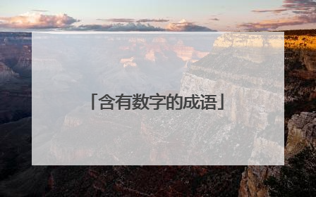 含有数字的成语