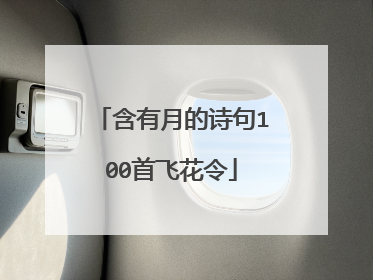 含有月的诗句100首飞花令