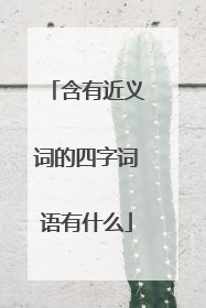 含有近义词的四字词语有什么
