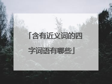 含有近义词的四字词语有哪些