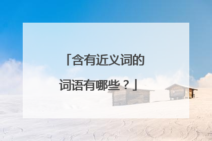 含有近义词的词语有哪些？