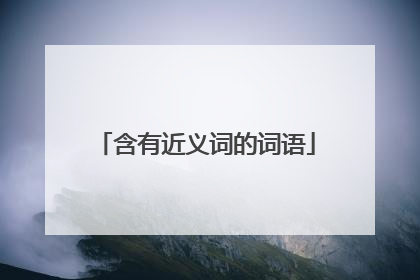 含有近义词的词语
