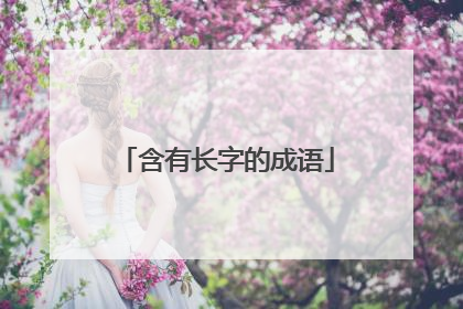 含有长字的成语