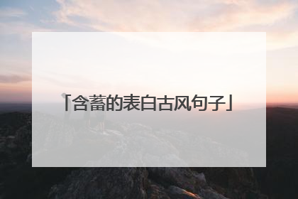 含蓄的表白古风句子