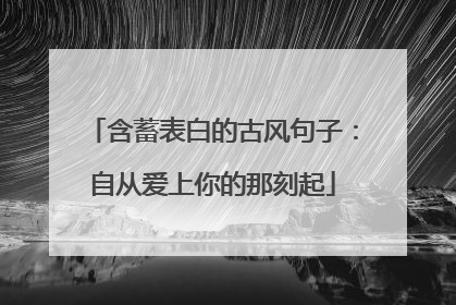 含蓄表白的古风句子：自从爱上你的那刻起