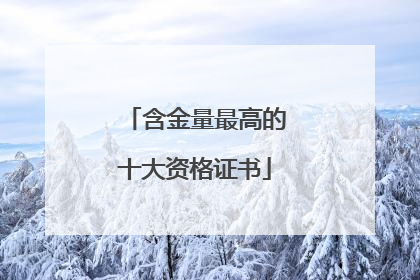 含金量最高的十大资格证书