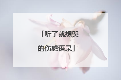 听了就想哭的伤感语录