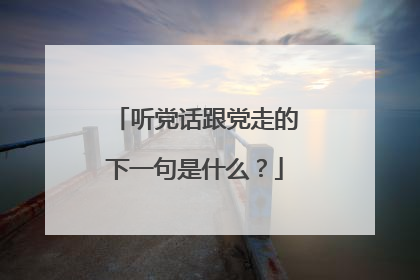 听党话跟党走的下一句是什么?