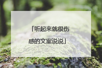 听起来就很伤感的文案说说