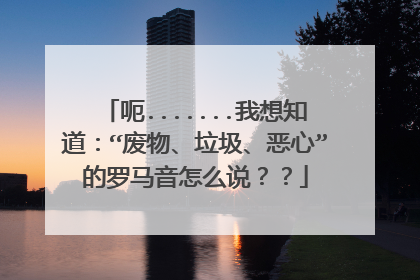呃.......我想知道:“废物、垃圾、恶心”的罗马音怎么说??
